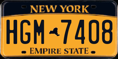 NY license plate HGM7408