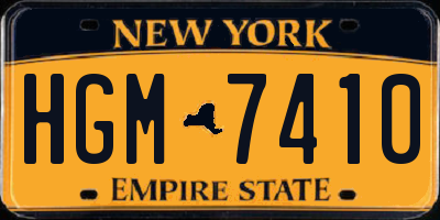 NY license plate HGM7410