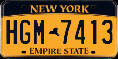 NY license plate HGM7413