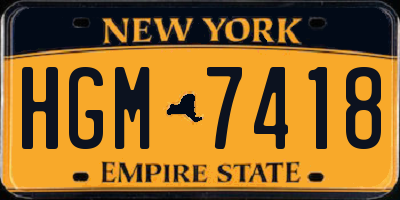 NY license plate HGM7418