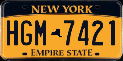 NY license plate HGM7421
