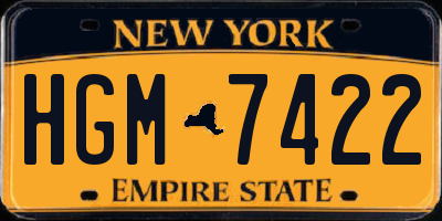 NY license plate HGM7422