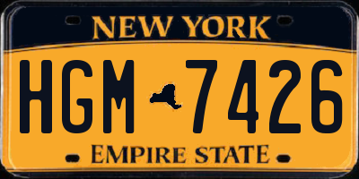NY license plate HGM7426