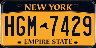 NY license plate HGM7429