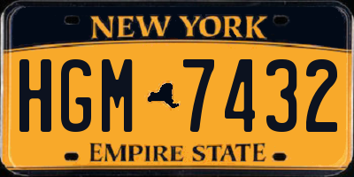 NY license plate HGM7432