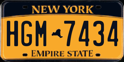 NY license plate HGM7434