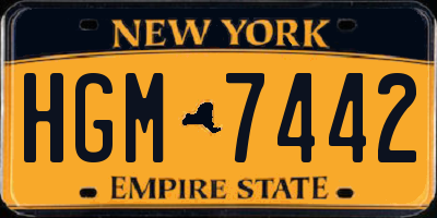NY license plate HGM7442