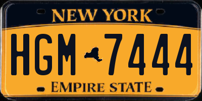 NY license plate HGM7444