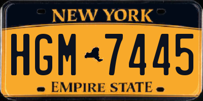 NY license plate HGM7445