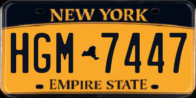 NY license plate HGM7447