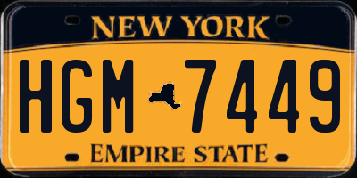 NY license plate HGM7449