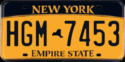 NY license plate HGM7453