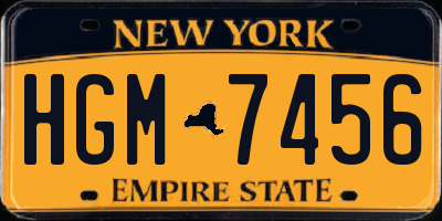 NY license plate HGM7456