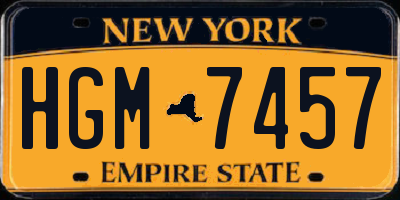 NY license plate HGM7457