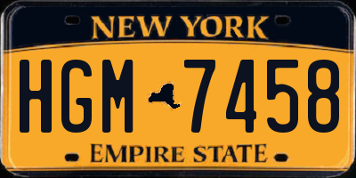 NY license plate HGM7458