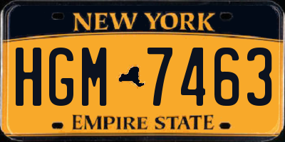 NY license plate HGM7463