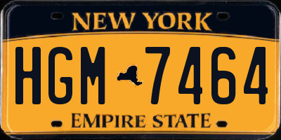 NY license plate HGM7464