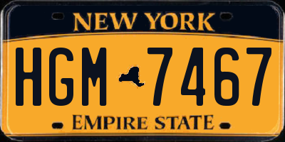 NY license plate HGM7467