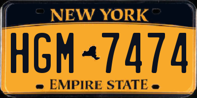 NY license plate HGM7474