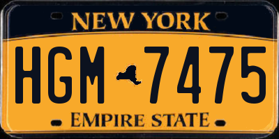 NY license plate HGM7475
