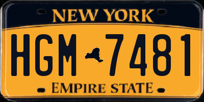 NY license plate HGM7481