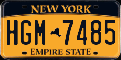 NY license plate HGM7485