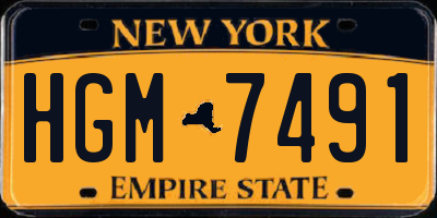 NY license plate HGM7491