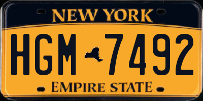NY license plate HGM7492