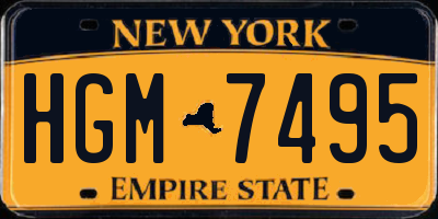 NY license plate HGM7495
