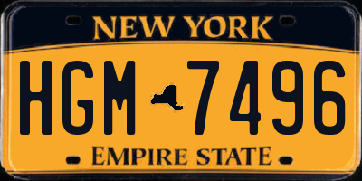 NY license plate HGM7496