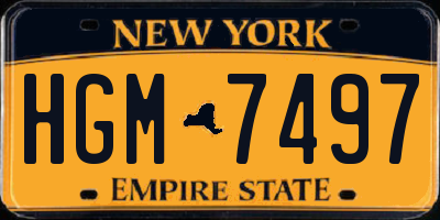 NY license plate HGM7497