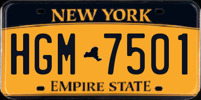 NY license plate HGM7501