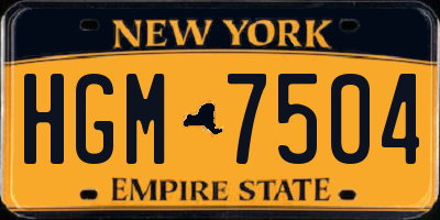 NY license plate HGM7504