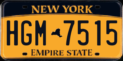 NY license plate HGM7515