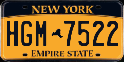 NY license plate HGM7522