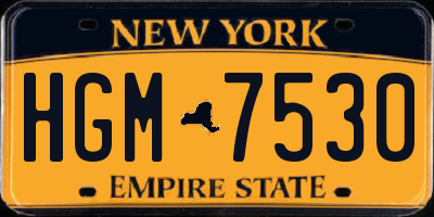 NY license plate HGM7530