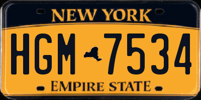NY license plate HGM7534