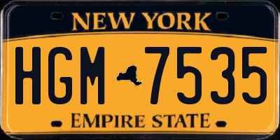 NY license plate HGM7535