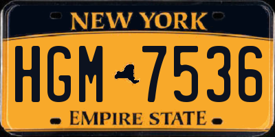 NY license plate HGM7536