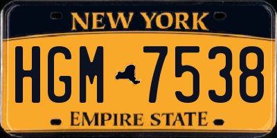 NY license plate HGM7538