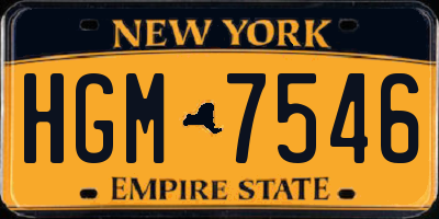 NY license plate HGM7546