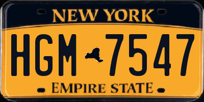 NY license plate HGM7547