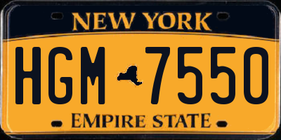 NY license plate HGM7550