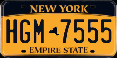 NY license plate HGM7555