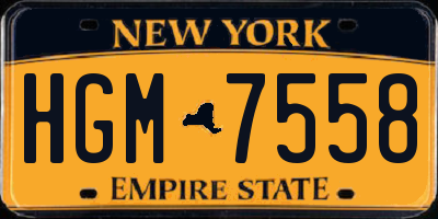 NY license plate HGM7558
