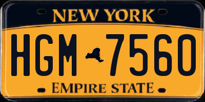 NY license plate HGM7560