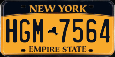 NY license plate HGM7564