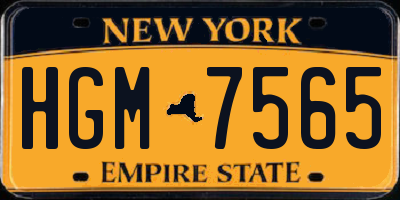 NY license plate HGM7565