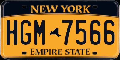 NY license plate HGM7566