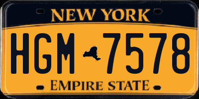 NY license plate HGM7578